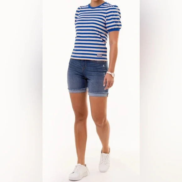 US Polo Association Striped Short Sleeve Women's Top - Picture 1 of 6